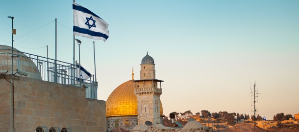 Vlag Israël in Jeruzalem